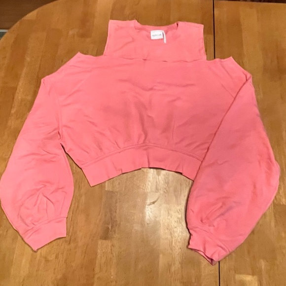 Urban Outfitters Tops - Out From Under - Urban Outfitters Pink Off shoulder Cropped Sweatshirt